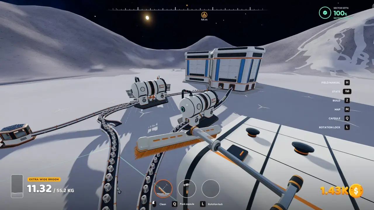 Two Pressure Chambers near the station, each fed by a conveyor lined with dust capsules waiting in front of the machine